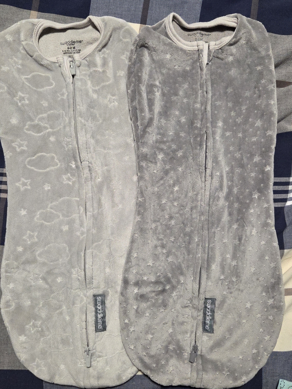 SwaddleMe Baby Sleep Sack Set - Light Gray Plush (2)